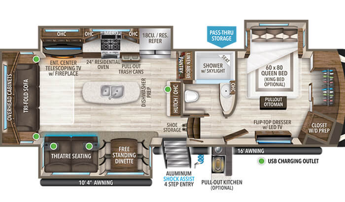Solitude 310GK floor plan diagram.